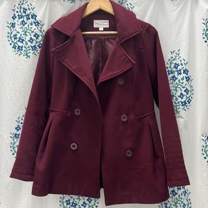 Women's Maroon pea coat size S